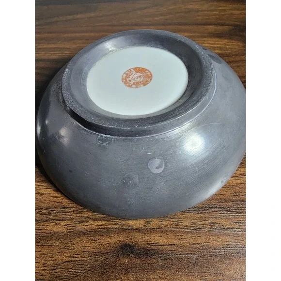 2 Japanese Porcelain Ware Bowl - ACF‎ Encased Multi Colored Porcelain Dish